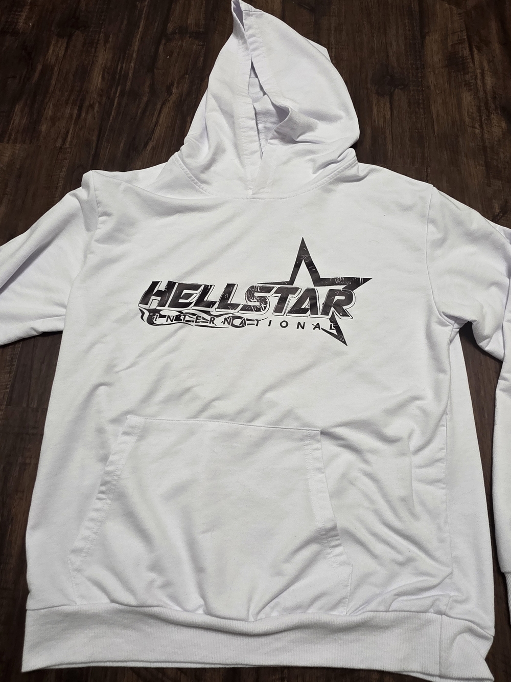 Hellstar International White Graphic Pullover Hoodie Size M Streetwear